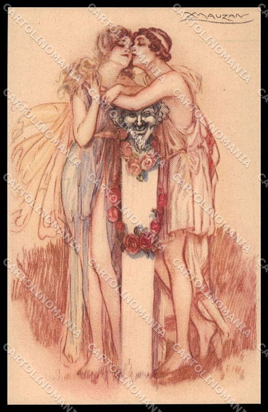 Artist Signed L. A. Mauzan Romantic Couple serie 248-2 pc ZG4932 – fronte