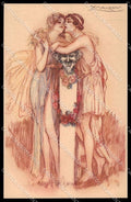 Artist Signed L. A. Mauzan Romantic Couple serie 248-2 pc ZG4932 – fronte