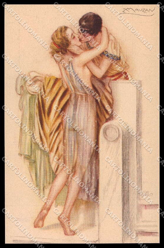 Artist Signed L. A. Mauzan Romantic Couple serie 248-4 pc ZG4934 – fronte