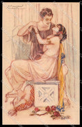 Artist Signed L. A. Mauzan Romantic Couple serie 248-5 pc ZG4935 – fronte