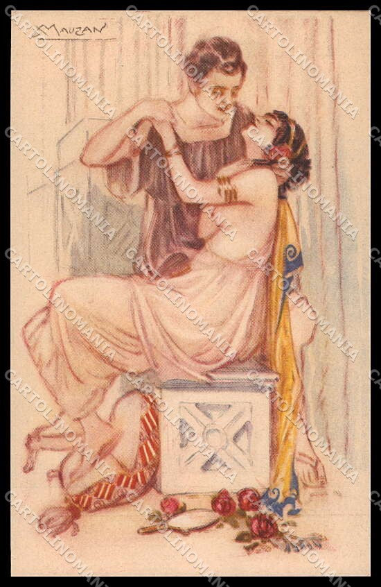 Artist Signed L. A. Mauzan Romantic Couple serie 248-5 pc ZG4935 – fronte