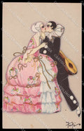Artist Signed Chiostri Lady Pierrot Art Deco Ballerini e Fratini 165 pc ZG4967 – fronte