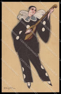 Artist Signed Chiostri Pierrot Art Deco Ballerini e Fratini serie 167 pc ZG4971 – fronte
