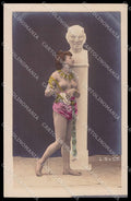 French Risque Nude Woman Tinted Color J.D.&C. Original RPPC postcard ZG5033 – fronte
