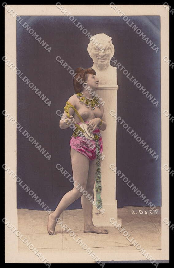 French Risque Nude Woman Tinted Color J.D.&C. Original RPPC postcard ZG5033 – fronte