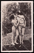 French Risque Nude Woman Lesbian Original RPPC postcard ZG5145 – fronte