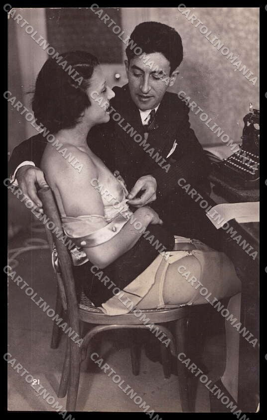 French Risque Nude Woman Couple Serie 21 Original RPPC postcard ZG5160 – fronte