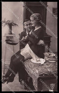 French Risque Woman Couple ? 480 Stocking Original RPPC postcard ZG5241 – fronte