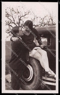 French Risque Woman Couple ? 270 Car Stocking Original RPPC postcard ZG5244 – fronte