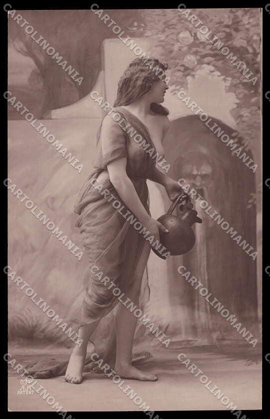 French Risque Nude Woman AM 037 Original RPPC postcard ZG5289 – fronte