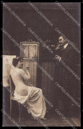 French Risque Nude Woman Painter Original RPPC postcard ZG5298 – fronte