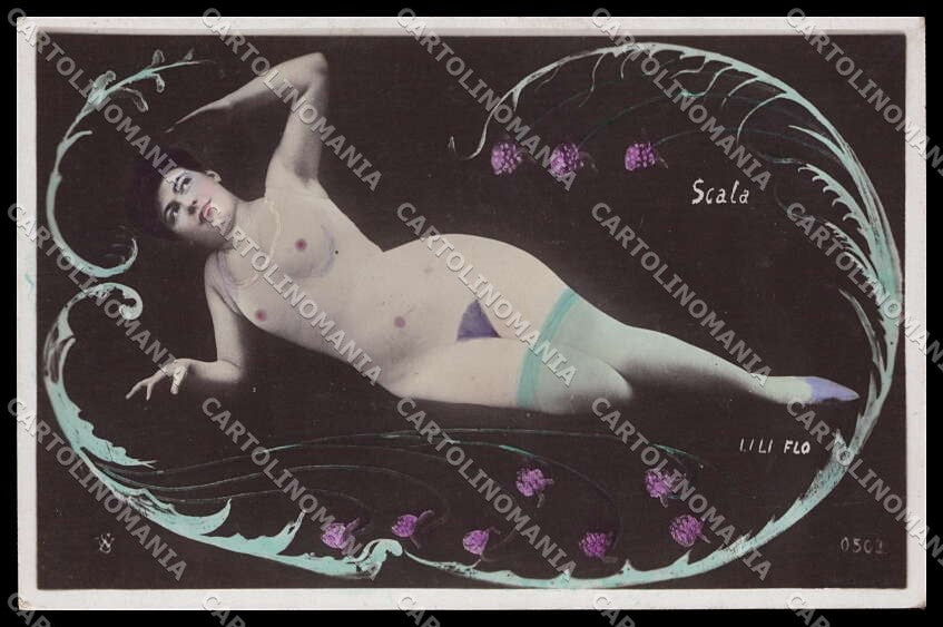 French Risque Nude Woman Surrealism Scala Lili Flo Original RPPC postcard ZG5319 – fronte