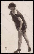 French Risque Woman PC Paris 1174 Stocking Original RPPC postcard ZG5384 – fronte
