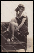 French Risque Woman PC Paris 1212 Stocking Original RPPC postcard ZG5392 – fronte