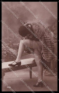 French Risque Woman LP Paris 125 Stocking Original RPPC postcard ZG5397 – fronte