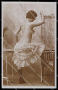 French Risque Nude Woman JA 45 Original RPPC postcard ZG5540 – fronte