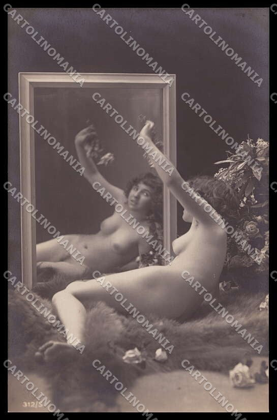 French Risque Nude Woman Serie 312-5 Original RPPC postcard ZG5543 – fronte