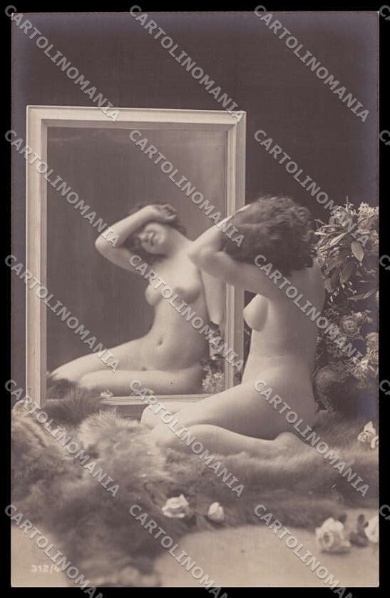 French Risque Nude Woman Serie 312-4 Original RPPC postcard ZG5544 – fronte