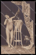French Risque Nude Woman Original RPPC postcard ZG5569 – fronte