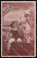French Risque Woman Bathing Beauty Serie 417 Original RPPC postcard ZG5613 – fronte