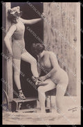 French Risque Woman Bathing Beauty Reutlinger Original RPPC postcard ZG5616 – fronte