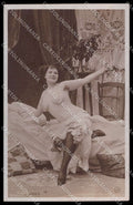 French Risque Nude Woman JA 11 Stocking Original RPPC postcard ZG5654 – fronte
