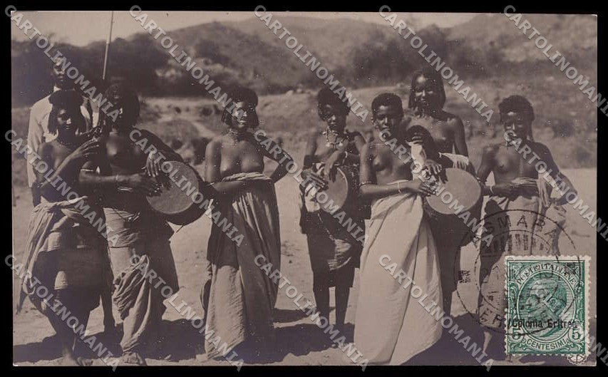 Ethnic Risque Nude Woman Asmara Comini Original RPPC postcard ZG5822 – fronte