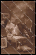 French Risque Nude Lady Stocking GA serie 128 RPPC postcard ZG5889 – fronte