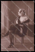 French Risque Nude Lady Stocking JA Paris serie 056 RPPC postcard ZG5892 – fronte