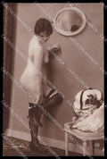 French Risque Nude Lady Stocking JA Paris serie 617 RPPC postcard ZG5894 – fronte