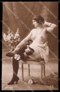 French Risque Nude Lady Stocking JA Paris serie 593 RPPC postcard ZG5895 – fronte