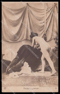 French Risque Nude Lady PMM serie 9 RPPC postcard ZG5933 – fronte