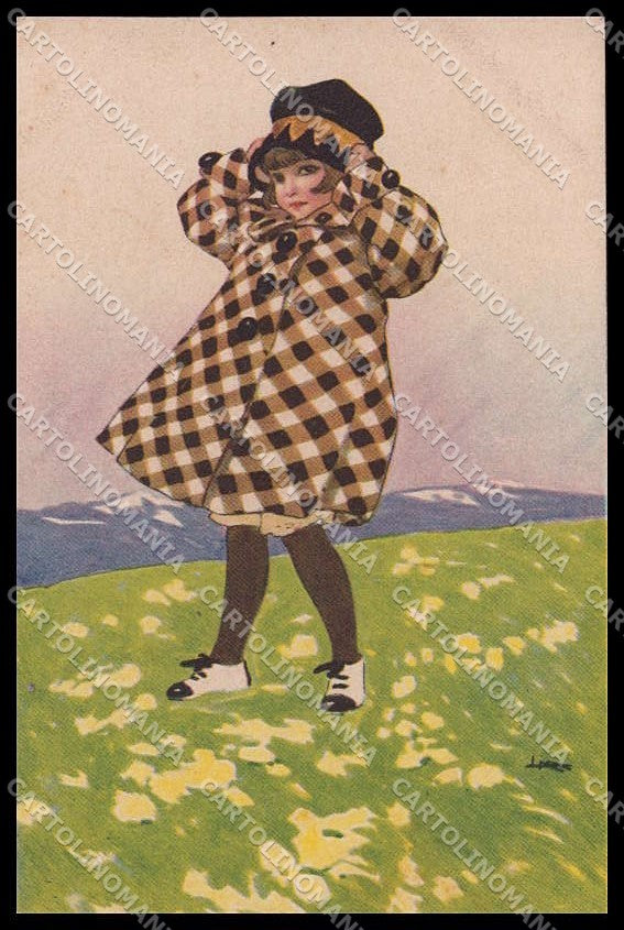 Illustratori Artist Signed L. Metlicovitz Girl serie 142-2 pc ZG5995 – fronte