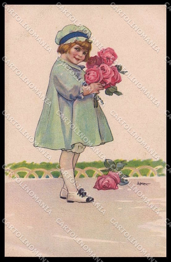 Illustratori Artist Signed L. Metlicovitz Girl serie 142-4 pc ZG5996 – fronte