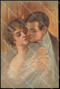 Illustratori Artist Signed Vecchi Romantic Couple Lady serie 220-2 pc ZG6003 – fronte
