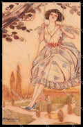 Illustratori Artist Signed Mauzan Glamour Girl serie 247-5 pc ZG6017 – fronte
