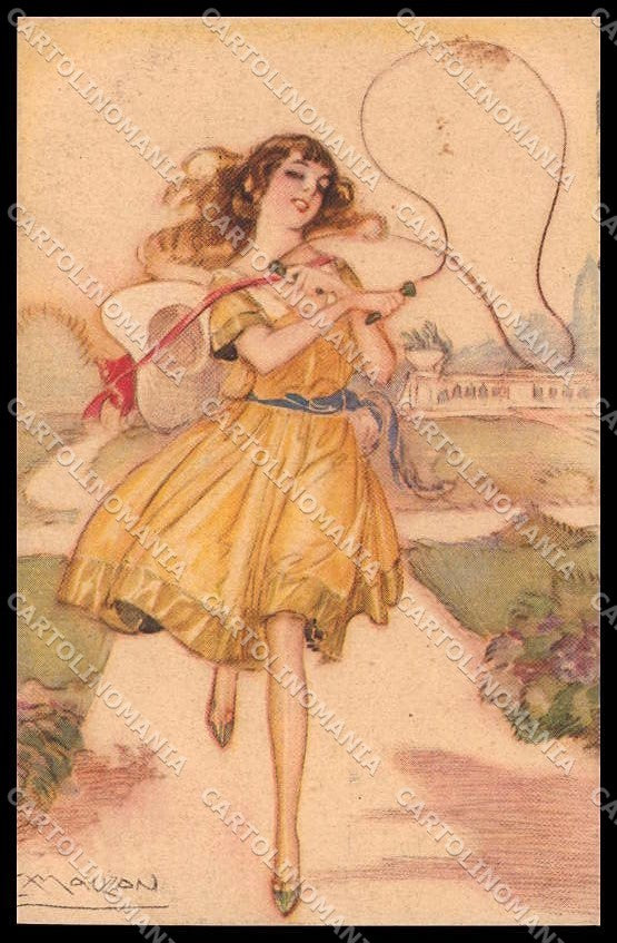 Illustratori Artist Signed Mauzan Glamour Girl serie 247-6 pc ZG6018 – fronte