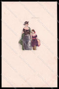 Illustratori Artist Signed Mauzan Glamour Lady Child serie 418M-2 pc ZG6023 – fronte