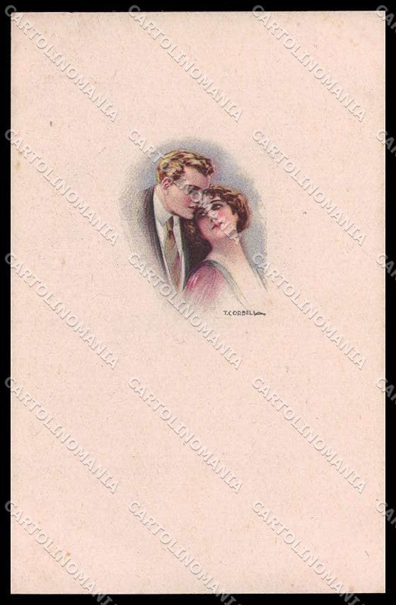 Illustratori Artist Signed Corbella Romantic Couple Lady serie 162M-6 pc ZG6026 – fronte