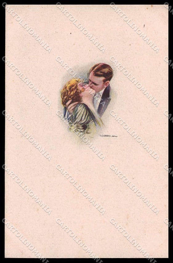 Illustratori Artist Signed Corbella Romantic Couple Lady serie 162M-4 pc ZG6027 – fronte