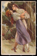 Artist Signed Corbella Couple Lady serie 407-2 CREASED TEARED pc ZG6031 – fronte