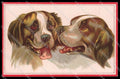 Illustratori Artist Signed Norfini Saint Bernard Dog serie 712-4 pc ZG6042 – fronte
