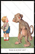 Illustratori Artist Signed Feiertag ? Boy Monkey BKWI serie 66-1 pc ZG6056 – fronte