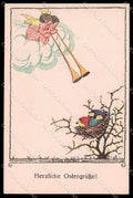 Artist Signed Boske Kardos Angel Easter Bird BKWI serie 7413-2 pc ZG6059 – fronte