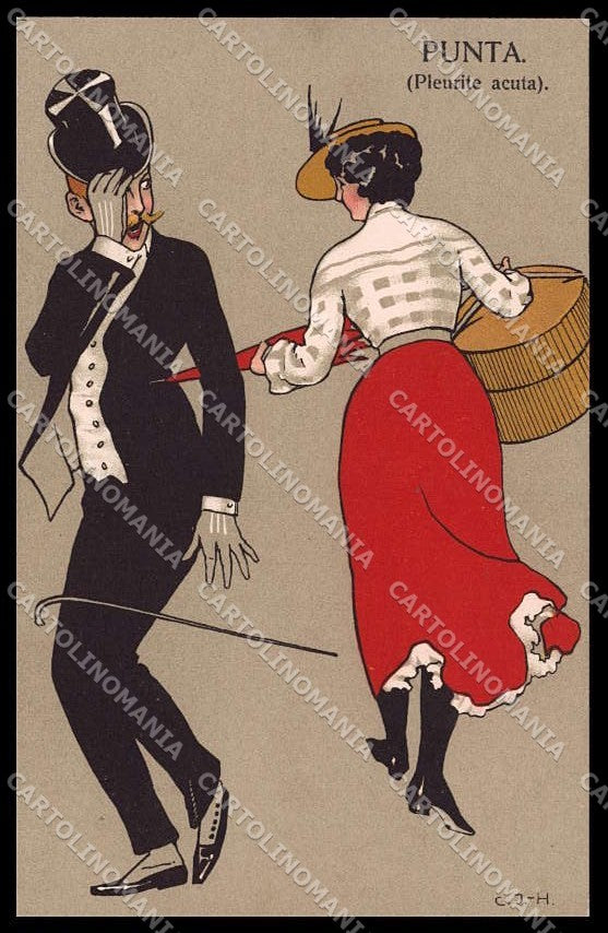 Illustratori Artist Signed C. J. H. Fashion Lady Man Art Nouveau pc ZG6065 – fronte