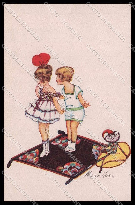Illustratori Artist Signed E. Kurt Girl Pierrot serie 500 pc ZG6067 – fronte
