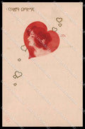 Illustratori Artist Signed C. Jozsa Lady Coeur Dame Art Nouveau pc ZG6092 – fronte