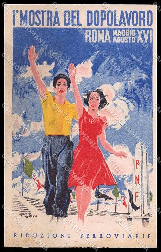 Illustratori B. Assenza Roma Fascismo PNF Mostra Dopolavoro PIEGA pc ZG6108 – fronte
