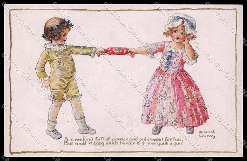 Illustratori Artist Signed M. Sowerby Children Happy Days pc ZG6116 – fronte