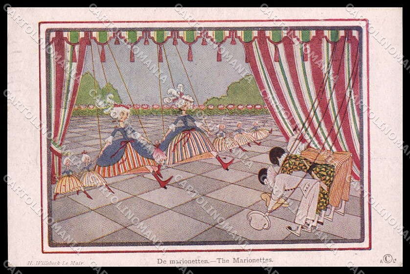 Artist Signed H. Willebeek Le Mair The Marionettes Pierrot pc ZG6117 – fronte